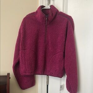 Women's Cozy Fleece Sweater - Burgundy